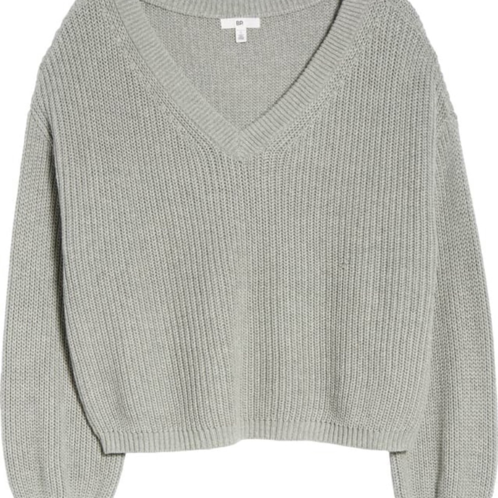 Grey V-Neck Sweater